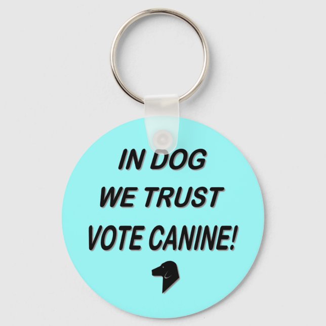 Porte-clés Vote Dog avec Black Text (Recto)