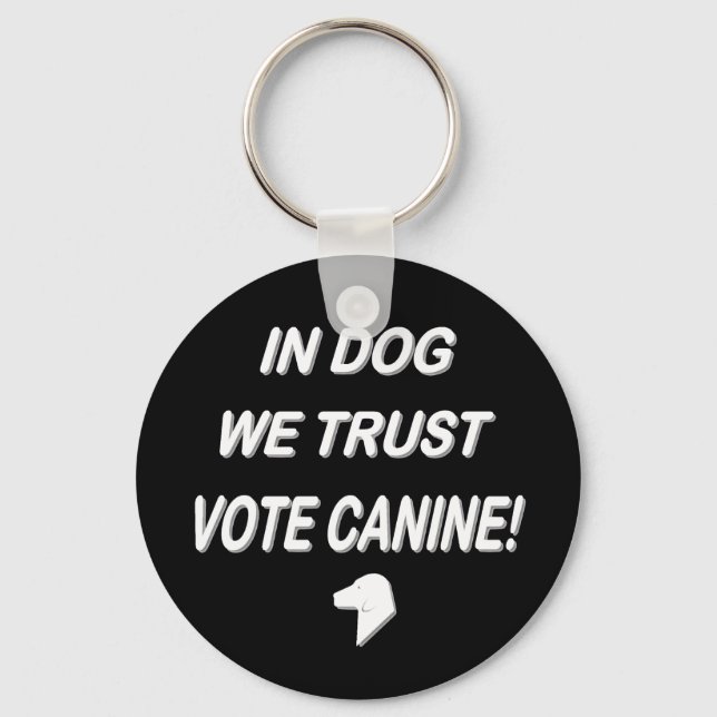 Porte-clés Vote Dog avec texte blanc (Recto)