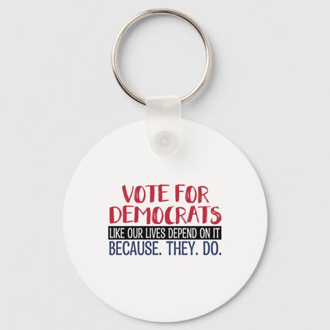 Porte-clés Vote Pour Les Démocrates (Recto)