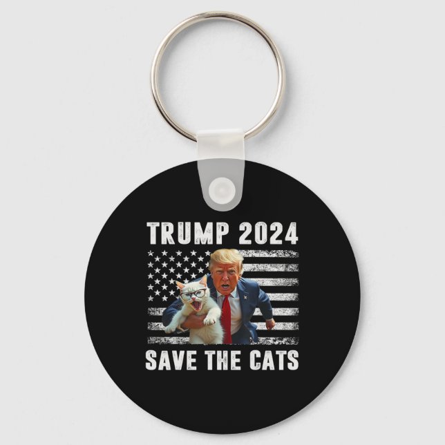 Porte-clés Vote Trump 2025 Funny Save The Cats  (Recto)
