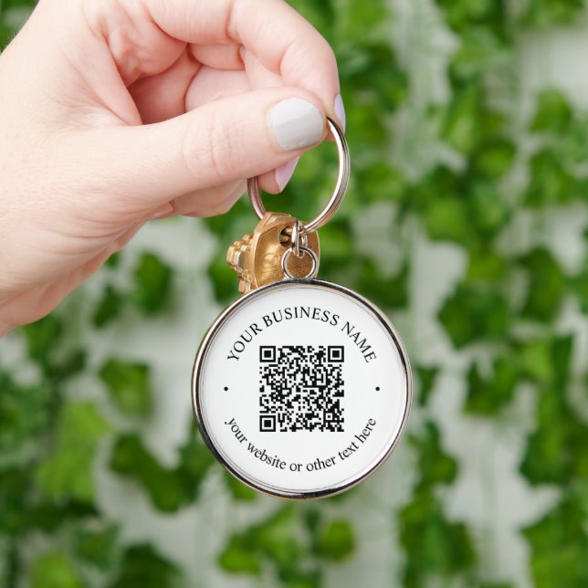 Porte-clés Votre code QR téléchargé plus texte circulaire mod (Main)