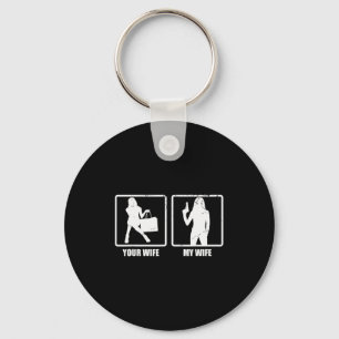Porte-clés Votre femme ma femme pistolet drôle cadeau de la S