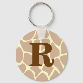 Porte-clés Votre Lettre. Conception d'impression de girafe Mo