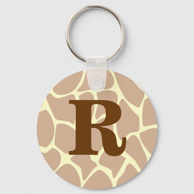 Porte-clés Votre Lettre. Conception d'impression de girafe Mo (Recto)