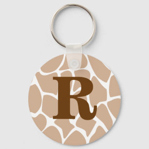 Porte-clés Votre Lettre. Conception d'impression de girafe Mo