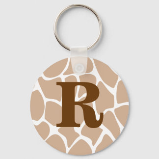 Porte-clés Votre Lettre. Conception d'impression de girafe Mo
