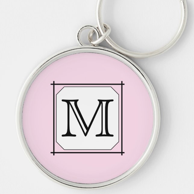 Porte-clés Votre lettre. Monogramme fait sur commande. Blanc (Devant)