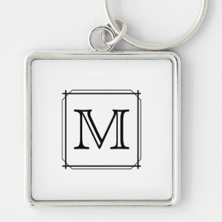 Porte-clés Votre lettre. Monogramme fait sur commande. Noir
