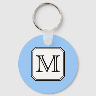 Porte-clés Votre Lettre. Monogramme personnalisé. Bleu noir b