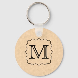 Porte-clés Votre Lettre. Monogramme personnalisé. Noir et par