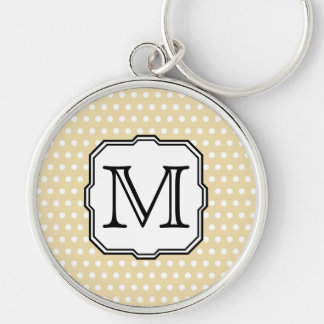 Porte-clés Votre Lettre. Monogramme personnalisé. Polka Beige