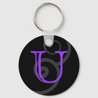 Porte-clés Votre Lettre. Personnalisé. Monogramme à spirale v