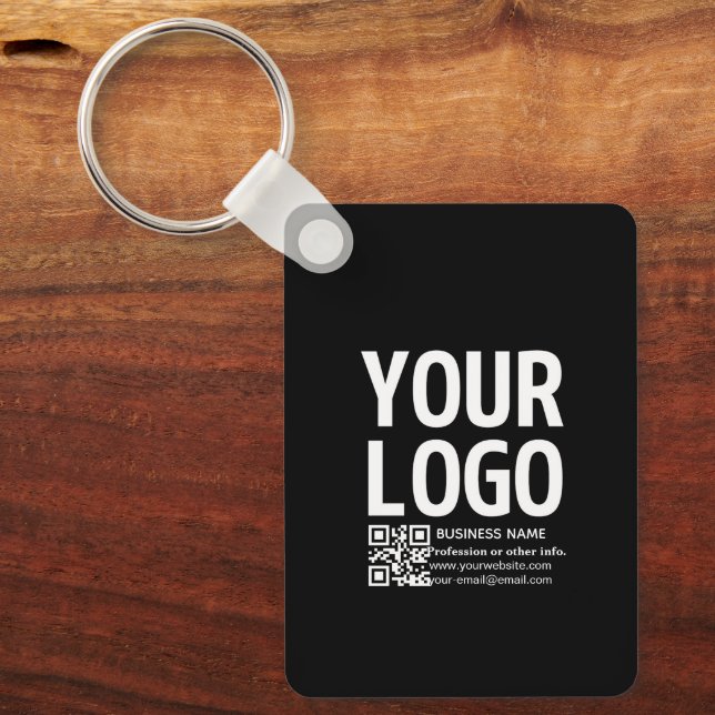 Porte-clés Votre logo avec code QR et texte modifiables  (Recto)