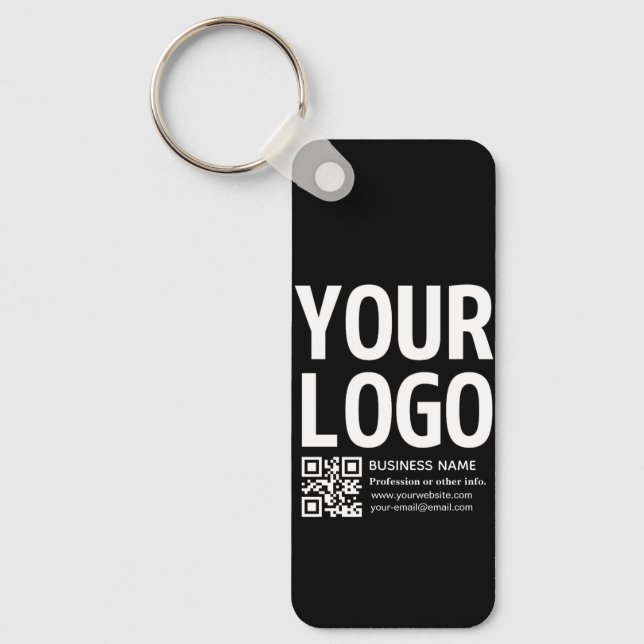 Porte-clés Votre logo avec code QR et texte modifiables  (Recto)