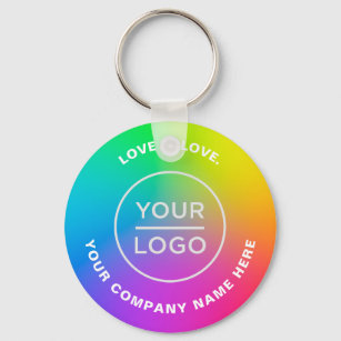 Porte-clés Votre logo commercial Ombré Rainbow lgbt