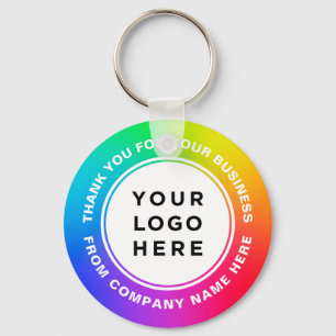 Porte-clés Votre logo d'entreprise sur Rainbow Merci