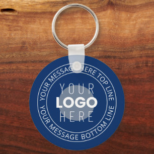 Porte-clés Votre logo et texte circulaire personnalisable B