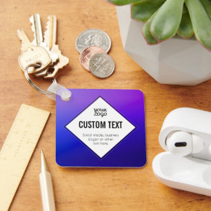 Porte-clés Votre logo et texte personnalisable Ombre violet