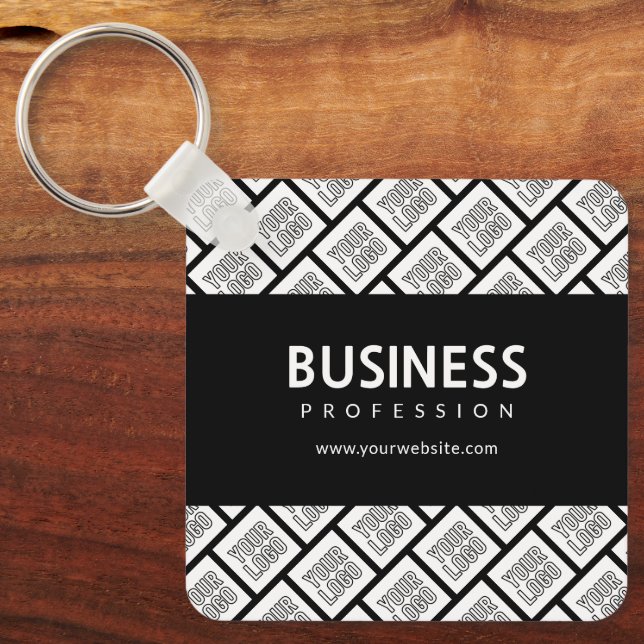 Porte-clés Votre logo Motif et nom commercial modifiable (Recto)