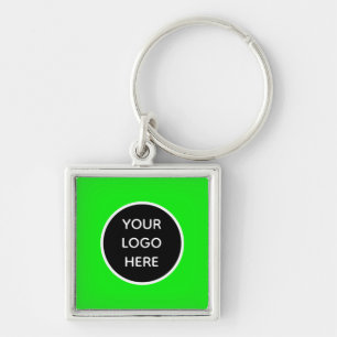 Porte-clés Votre logo Neon Green Elegant Yellow Business