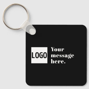 Porte-clés Votre logo ou image téléchargée & texte rétro modi