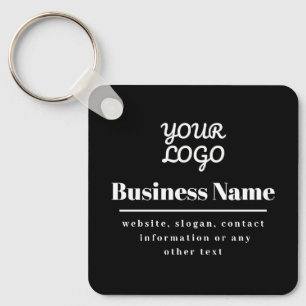 Porte-clés Votre logo rétro-moderne noir et blanc