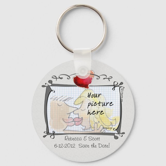 Porte-clés Votre mariage photo Sauvez la date Porte - clés (Recto)