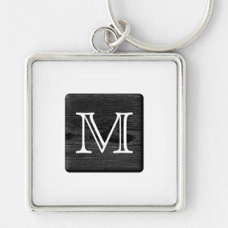 Porte-clés Votre Monogramme Lettre. Photo de bois noir.