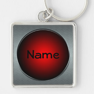 Porte-clés Votre nom Big Red Button Porte - clé