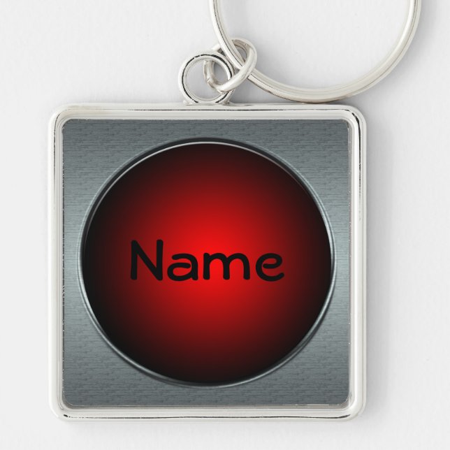 Porte-clés Votre nom Big Red Button Porte - clé (Devant)