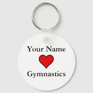 Porte-clés (Votre Nom) Coeurs Gymnastique