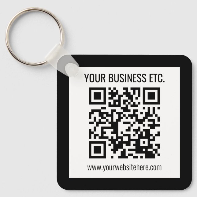 Porte-clés Votre nom d'entreprise et code QR modifiable (Recto)