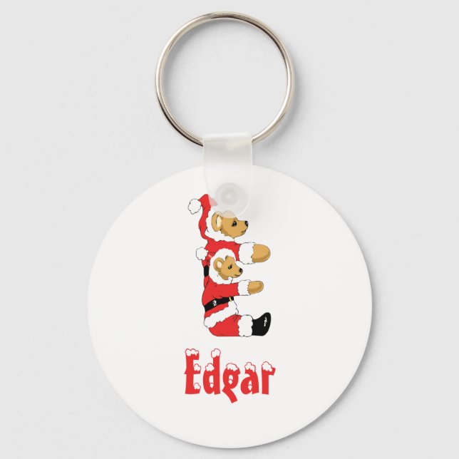 Porte-clés Votre Nom Ici ! Lettre personnalisée E Teddy Bear  (Recto)