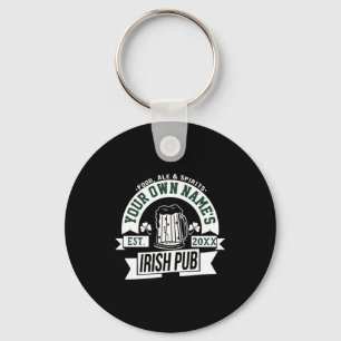 Porte-clés Votre nom Irish Pub personnalisé St Pats Day T Shi