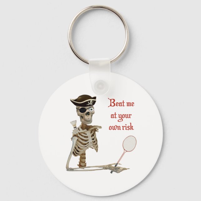 Porte-clés Votre risque Badminton Pirate (Recto)