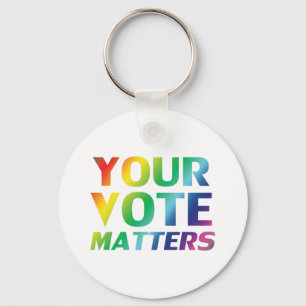 Porte-clés "Votre vote compte" pride lgbtq lgbt couleur arc-e