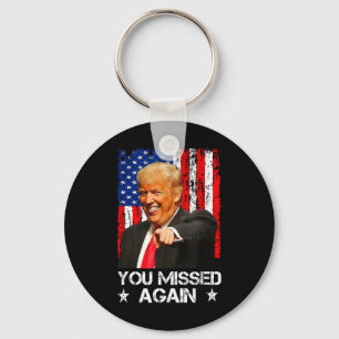 Porte-clés Vous avez encore raté deux fois Trump 2025 Drapeau