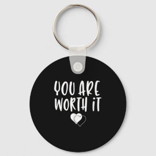 Porte-clés Vous En Valez La Peine Mignon Motivation Femmes Cœ