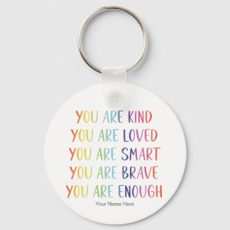Porte-clés Vous êtes aimé Affirmations positives arc-en-ciel