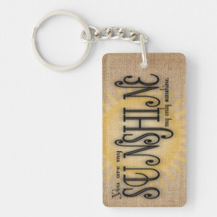 Porte-clés Vous êtes mon soleil sur la toile de jute