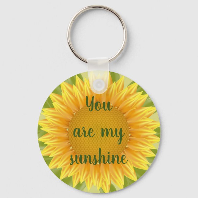Porte-clés Vous êtes mon Sunshine Sunflower Citation d'art (Recto)
