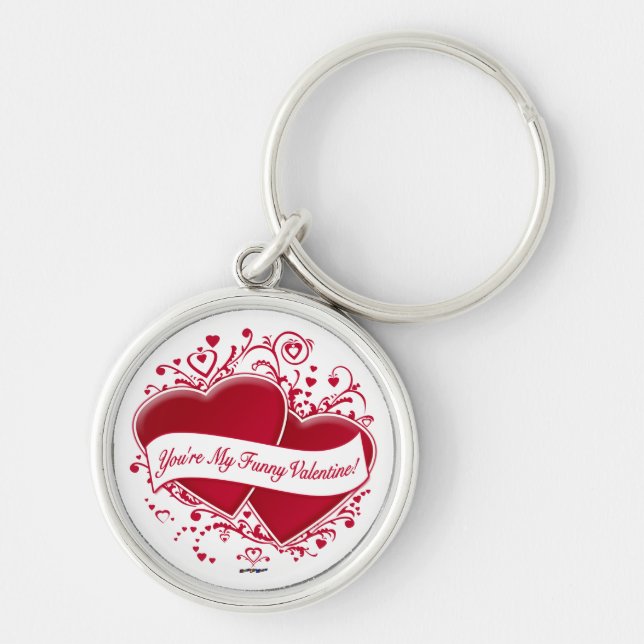 Porte-clés Vous êtes My Funny Valentine ! Cœurs rouges (Devant)