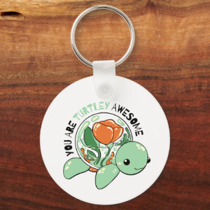 Porte-clés Vous Êtes Turtley Awesome Flower Succulte Tortue