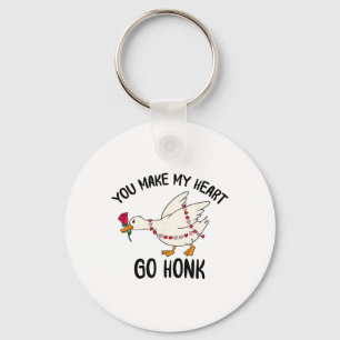 Porte-clés Vous faites battre mon cœur Honk Oie drôle Saint V