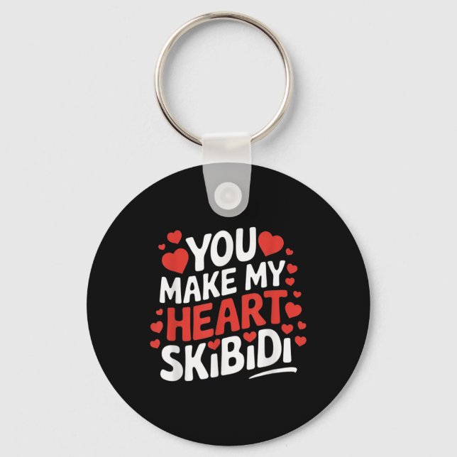 Porte-clés Vous Faites Mon Coeur Skibidi Valentines Hommes Et (Recto)