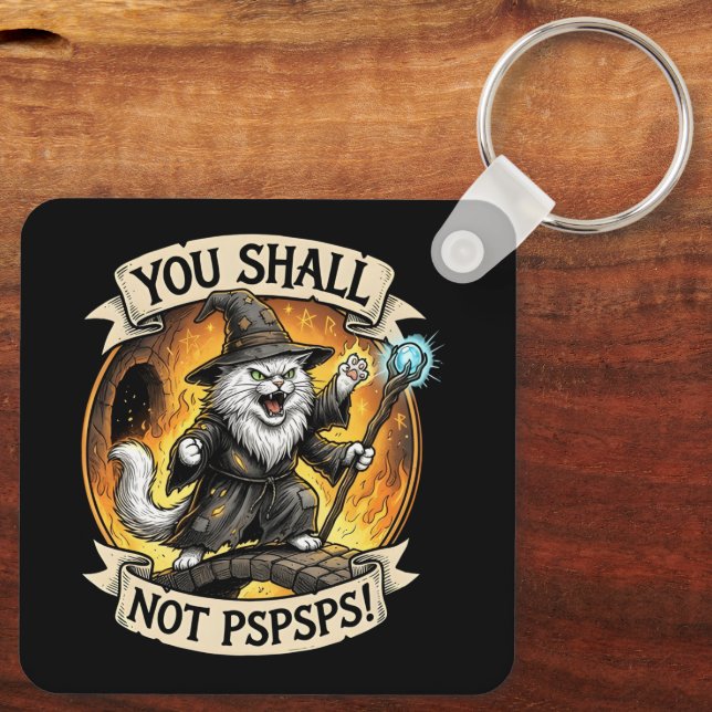 Porte-clés Vous ne PSPSPS Amusant Chat Fantastique Sorcier (Verso)