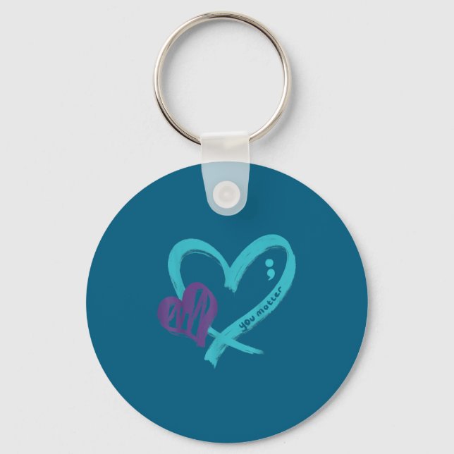 Porte-clés Vous Prévention du Suicide Sensibilisation Turquoi (Recto)