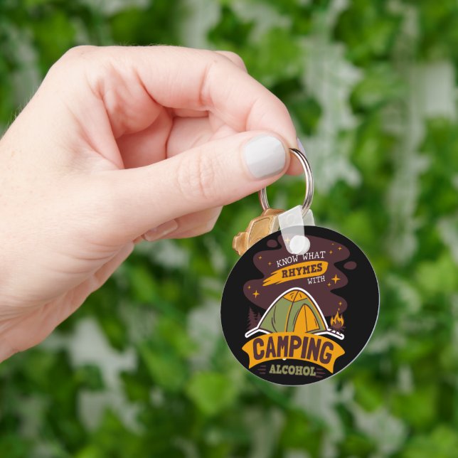 Porte-clés Vous Savez Ce Qui Récit Avec L'Alcool Camping (main)