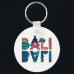 Porte-clés Voyage à Bali Indonésie<br><div class="desc">Incroyable œuvre d'art florale vintage de voyage à Bali. Excellente idée de souvenir et de cadeau pour tous ceux qui voyagent ou vivent au paradis en Indonésie.</div>