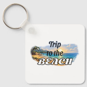 Porte-clés Voyage à la plage Évasion au coucher de soleil tro